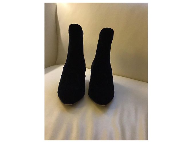 Botines Alaïa de terciopelo azul marino - vista 9