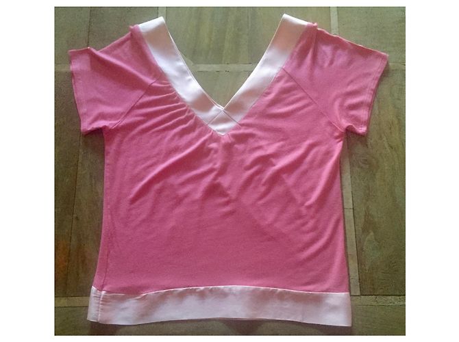 Top rosa Maje bimateriale modal e seta.1 (34-36) - vista 2