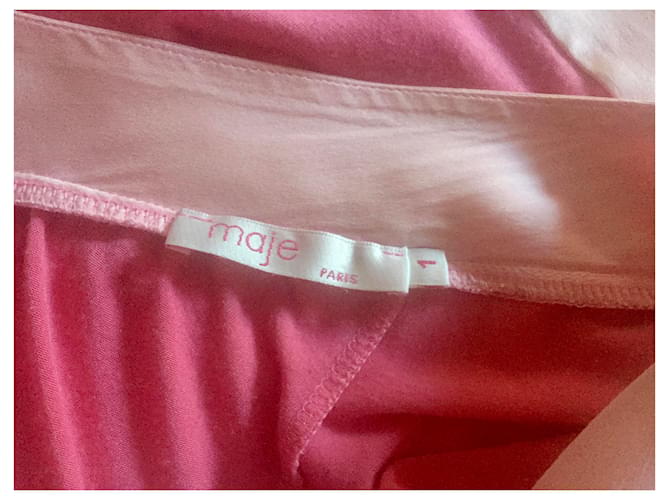 Top rosa Maje bimateriale modal e seta.1 (34-36) - vista 5