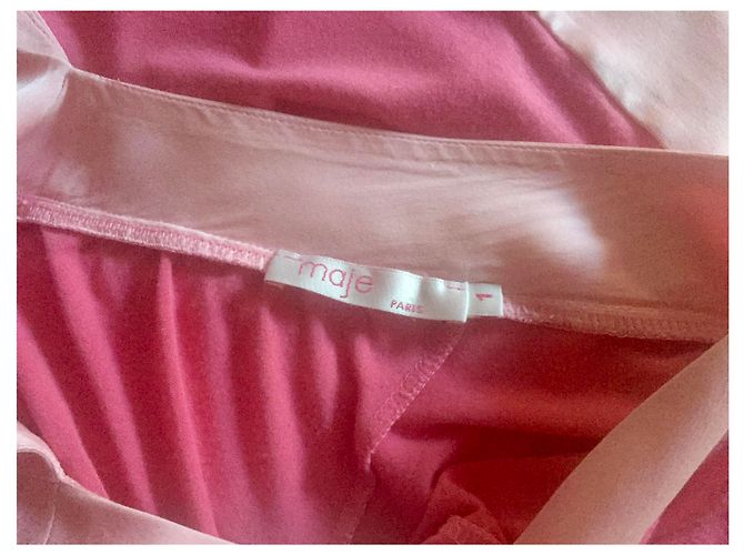 Top rosa Maje bimateriale modal e seta.1 (34-36) - vista 6