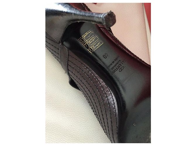 Valentino Mary Jane Peep Toe Stilettos Leder Grau 40 - Ansicht 9