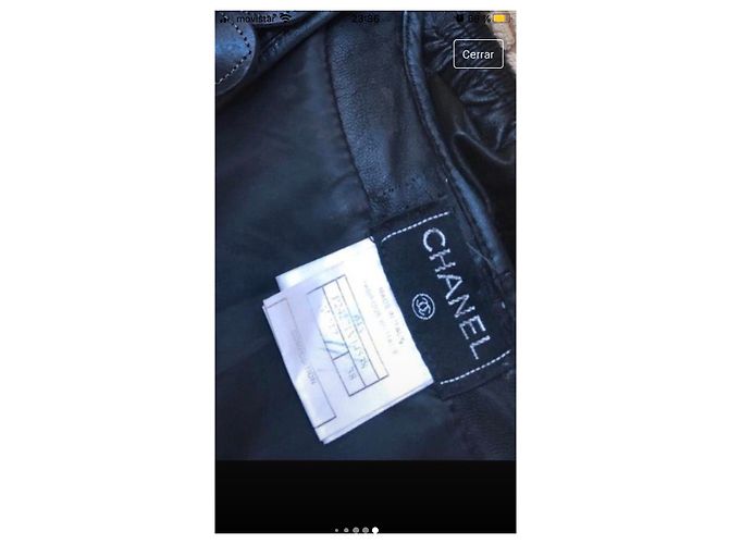 Cambon Chanel Kleid aus Leder schwarz - Ansicht 2