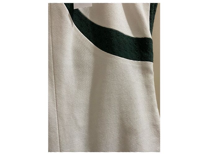 Cambon Mono Chanel Eggshell y Verde Oscuro Seda y Algodón Blanco roto - vista 2