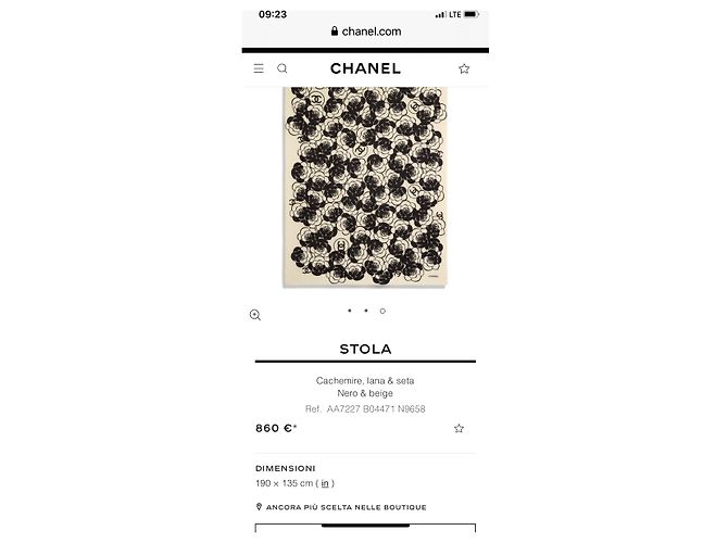 Stola CHANEL Negro Blanco - vista 6