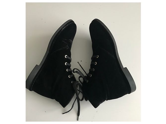 Chanel Anfibi in velluto Nero - vista 11