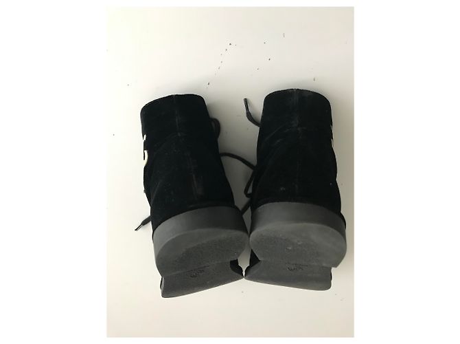 Chanel Anfibi in velluto Nero - vista 6