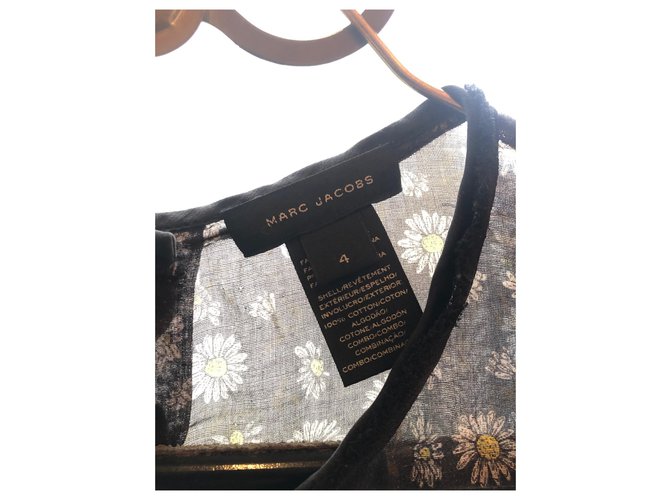 Marc Jacobs Top floral de seda y algodón Negro Blanco Amarillo - vista 3