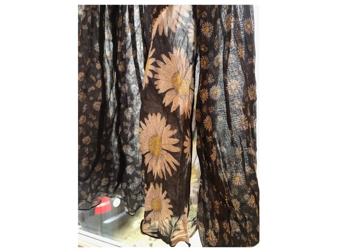 Marc Jacobs Top floral de seda y algodón Negro Blanco Amarillo - vista 4