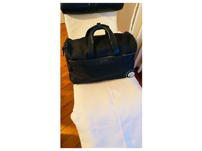 Autre Marque Trolley TUMI Weekend in pelle nera e nylon Nero Argento - vista 24