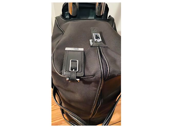Autre Marque Trolley TUMI Weekend in pelle nera e nylon Nero Argento - vista 9