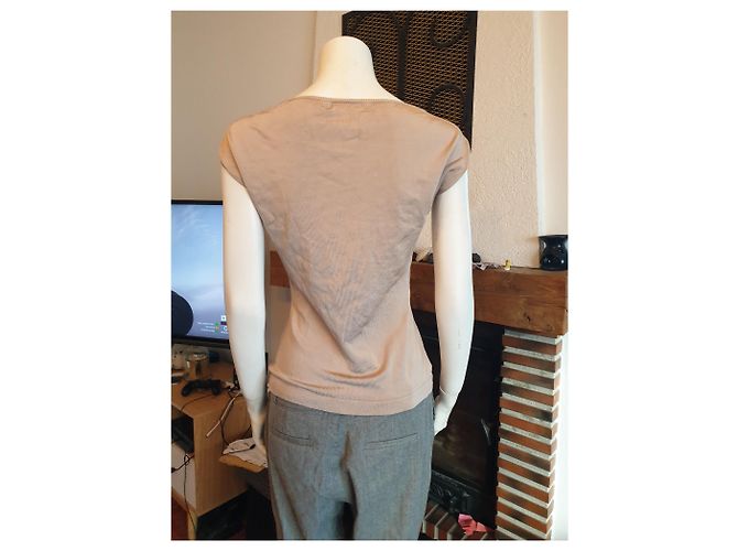 Camicetta a portafoglio Chloé in seta beige - vista 4