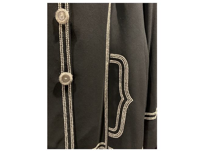 Moschino Black Blazer with Grey Wool Stitching - view 2