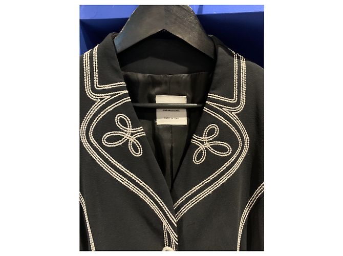 Moschino Black Blazer with Grey Wool Stitching - view 4