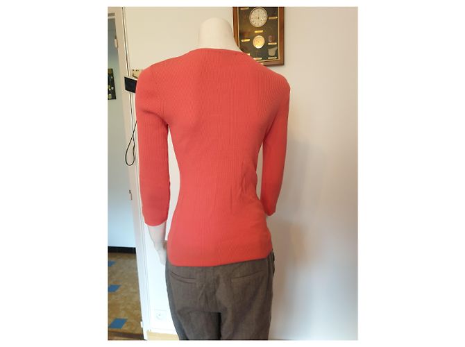 Autre Marque Un Jours Ailleurs Korallfarbener Baumwollpullover Koralle - Ansicht 2