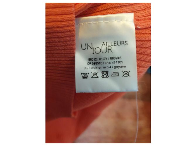 Autre Marque Un Jours Ailleurs Korallfarbener Baumwollpullover Koralle - Ansicht 5