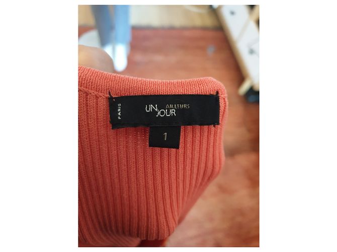 Autre Marque Un Jours Ailleurs Korallfarbener Baumwollpullover Koralle - Ansicht 6