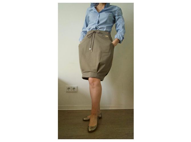 Falda Elisabetta Franchi Beige - vista 6