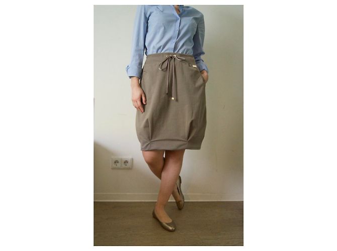 Falda Elisabetta Franchi Beige - vista 8