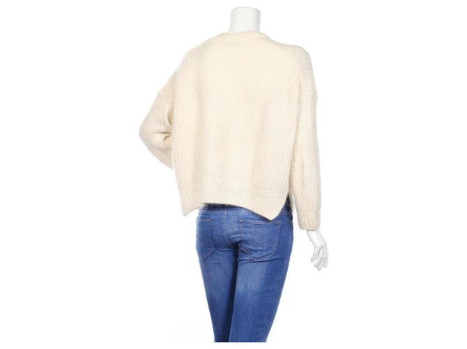 Suéter oversize Maje bege de mohair e lã - vista 2