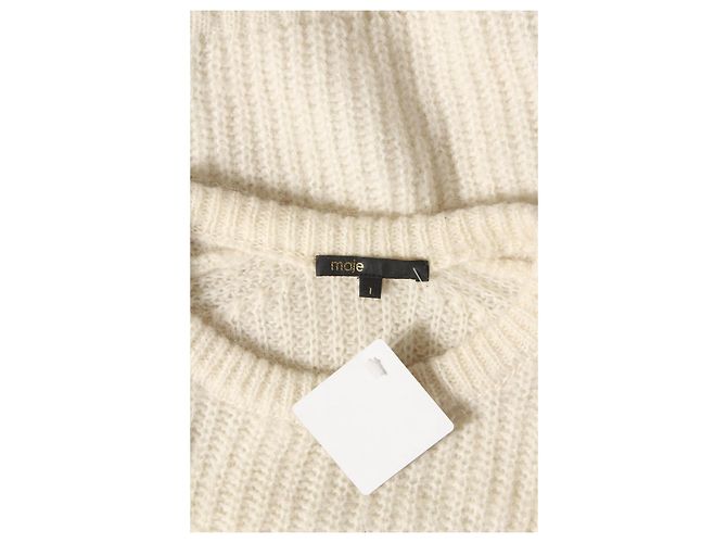 Suéter oversize Maje bege de mohair e lã - vista 3
