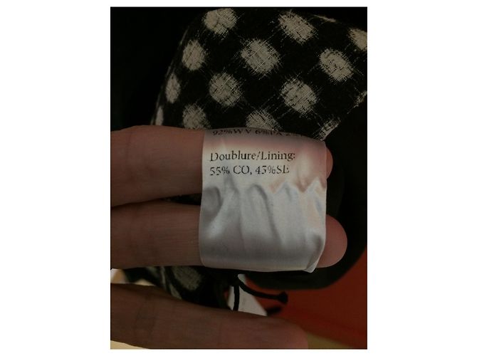Autre Marque Vestido Yiqing Yin de seda e lã preto e branco - vista 12