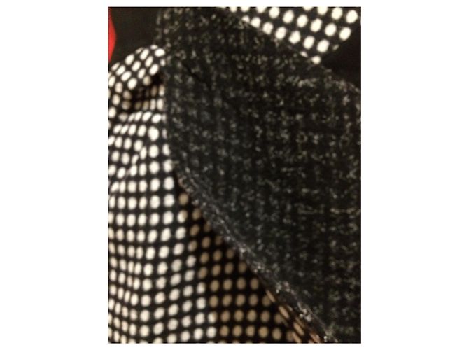Autre Marque Vestido Yiqing Yin de seda e lã preto e branco - vista 3