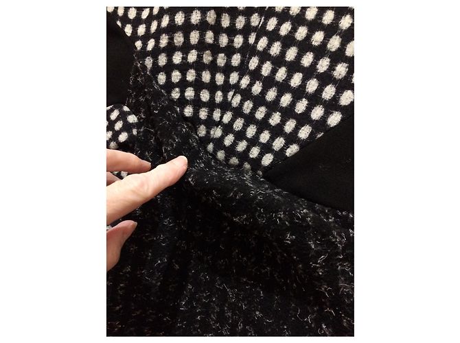 Autre Marque Vestido Yiqing Yin de seda e lã preto e branco - vista 4