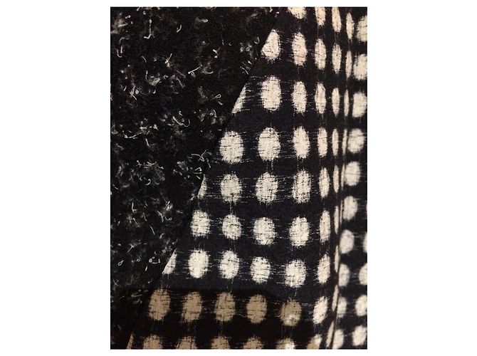 Autre Marque Vestido Yiqing Yin de seda e lã preto e branco - vista 6
