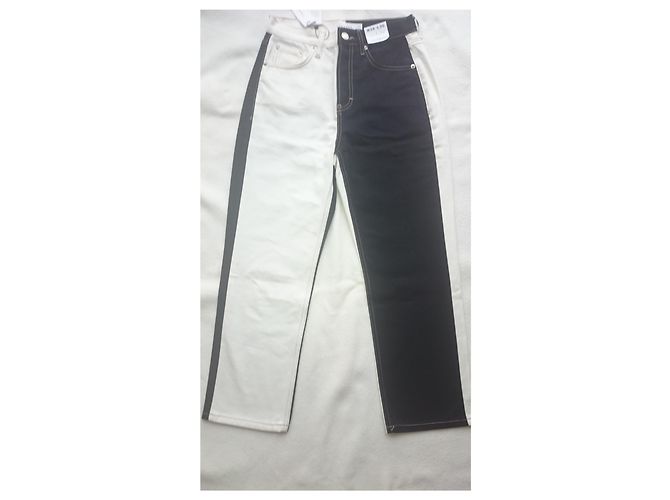 Topshop Bicolour Denim Jeans Schwarz - Ansicht 4