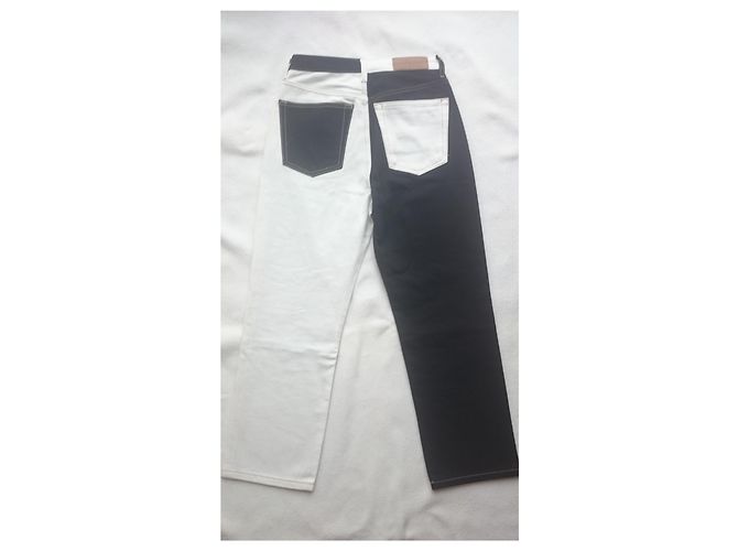 Topshop Bicolour Denim Jeans Schwarz - Ansicht 5
