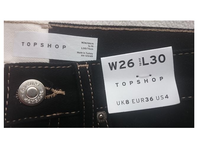 Topshop Bicolour Denim Jeans Schwarz - Ansicht 6