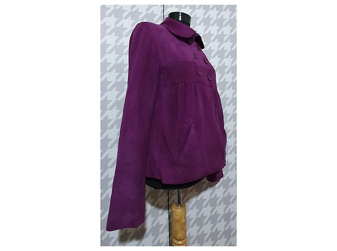 Ba&Sh Lederjacke lila - Ansicht 2