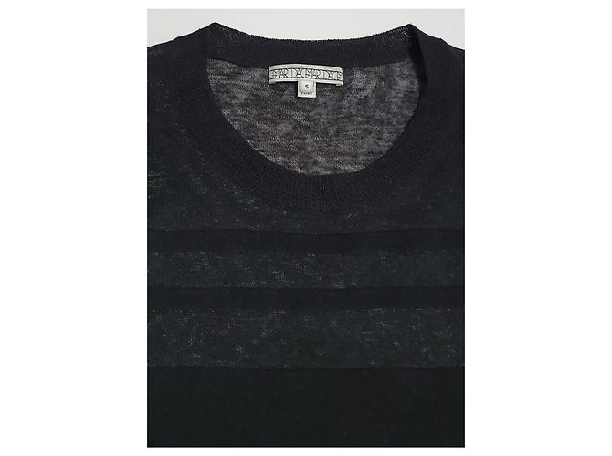 Blusa Dagmar nera trasparente a maniche lunghe Nero - vista 3