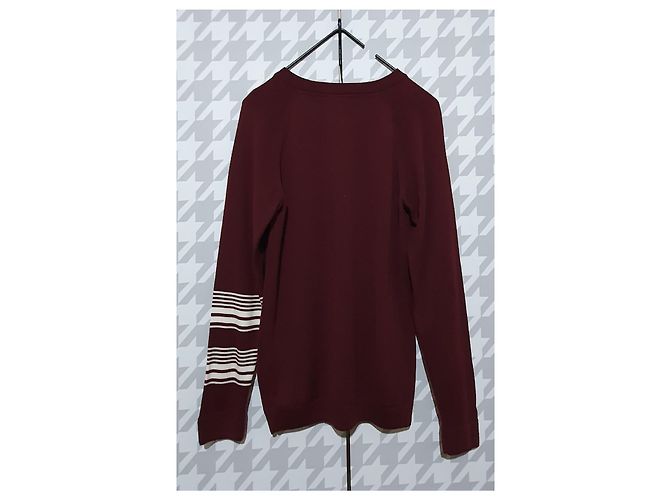 Wood Wood langer Merinowolle Pullover bordeaux - Ansicht 3