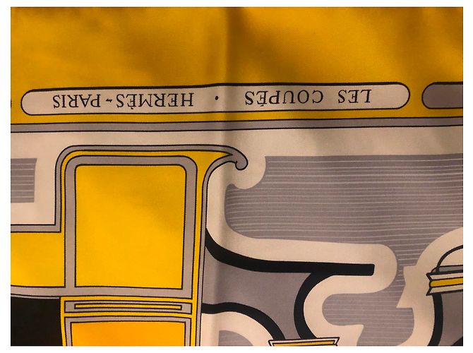 Carré Hermès - Les Coupés - firmato F. da La PERRIERE Giallo - vista 2