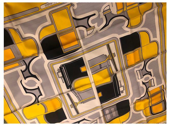Carré Hermès - Les Coupés - firmato F. da La PERRIERE Giallo - vista 3