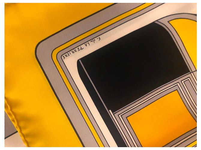 Carré Hermès - Les Coupés - firmato F. da La PERRIERE Giallo - vista 7