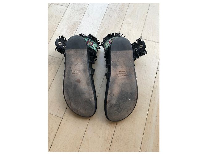 Sandali stile boho Isabel Marant in ottime condizioni Nero Verde - vista 2