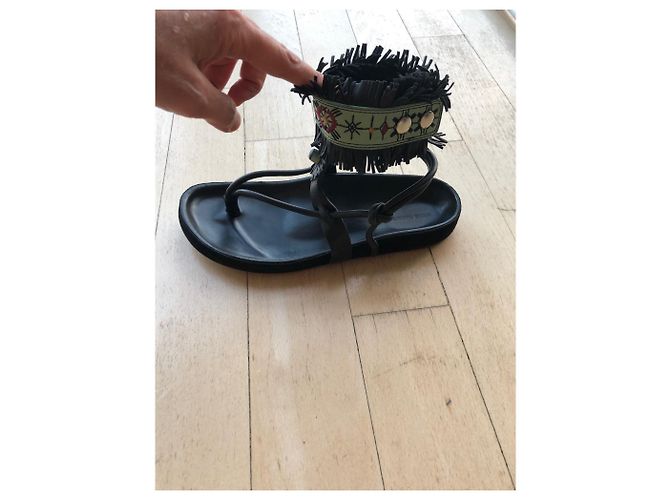 Sandali stile boho Isabel Marant in ottime condizioni Nero Verde - vista 4
