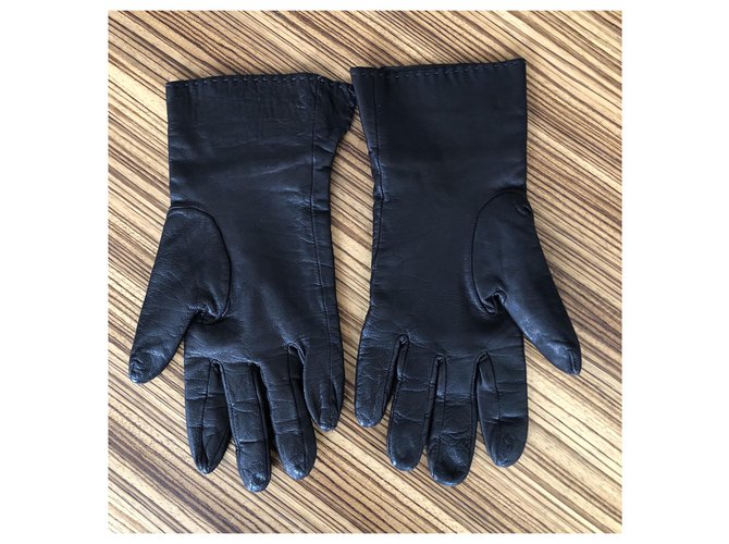 Dior Lederhandschuhe Dunkelbraun - Ansicht 2