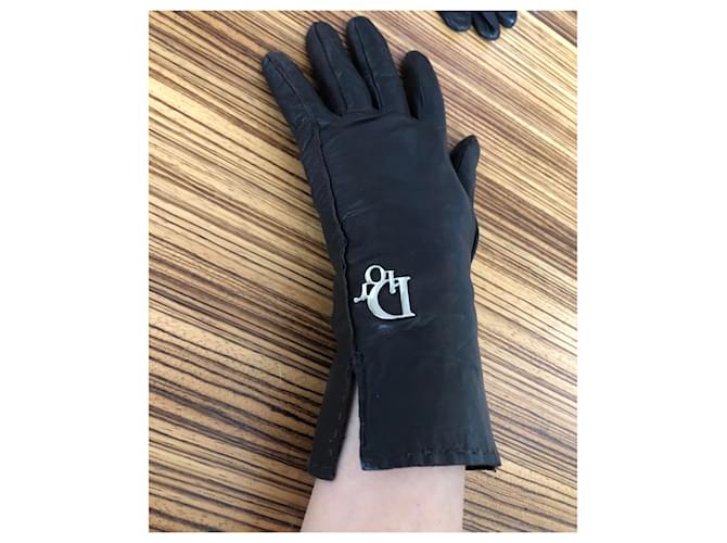 Dior Lederhandschuhe Dunkelbraun - Ansicht 7