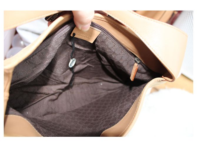 Borsa a mano Gucci Jackie Bouvier Beige in pelle di cervo - vista 7