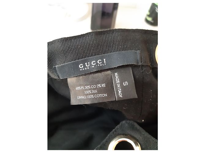 Gucci Cap mit Seidenschal Schwarz Baumwolle - Ansicht 2