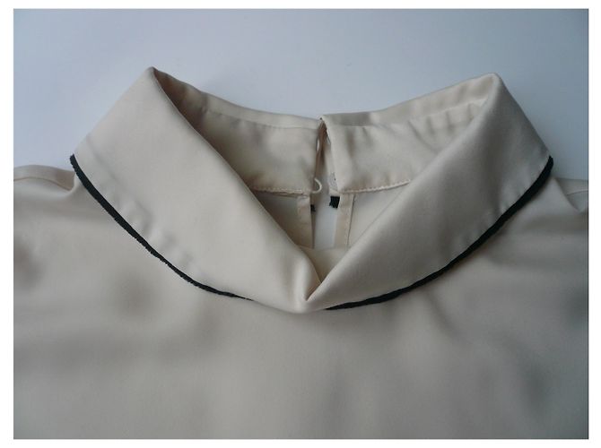 CHANEL UNIFORM Camicetta manica lunga ecru T38 Beige - vista 3
