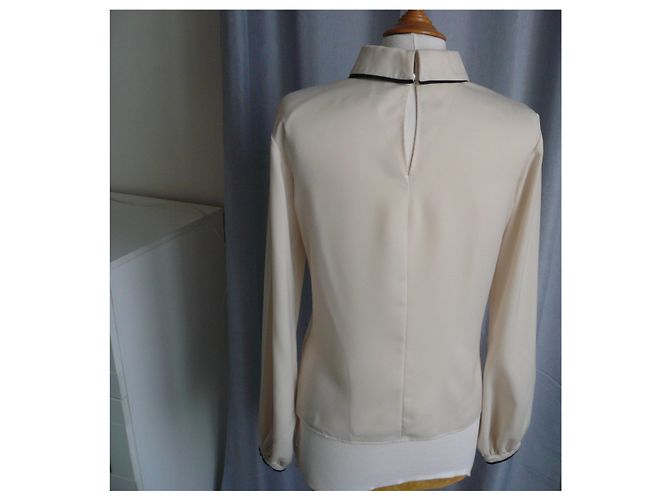 CHANEL UNIFORM Camicetta manica lunga ecru T38 Beige - vista 5