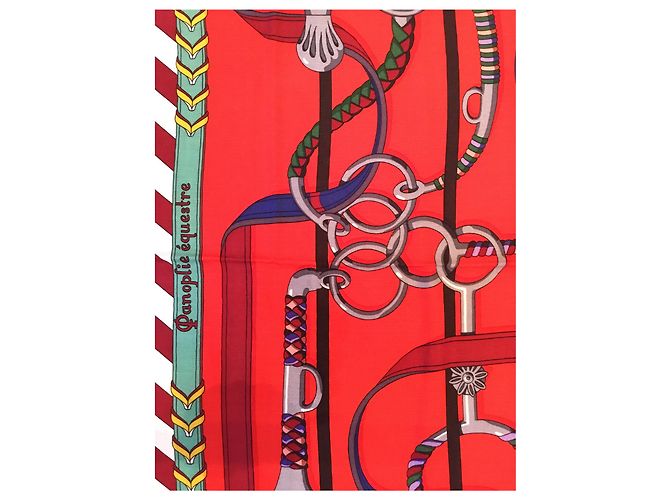 Scialle di Hermès  140 X 140 cashmere e seta Rosso - vista 4