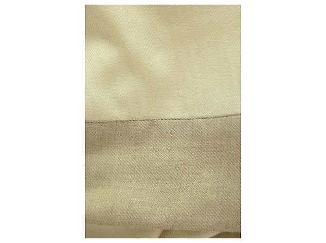 AGNONA Crema e Beige Cashmere e Seta Sciarpa Rettangolare Grande Scialle Pasmina - vista 4