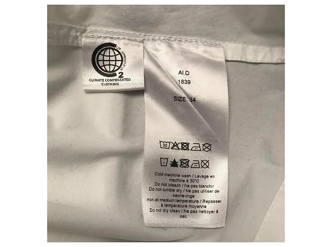 Blusa cruzada Ganni blanca de algodón Blanco - vista 4
