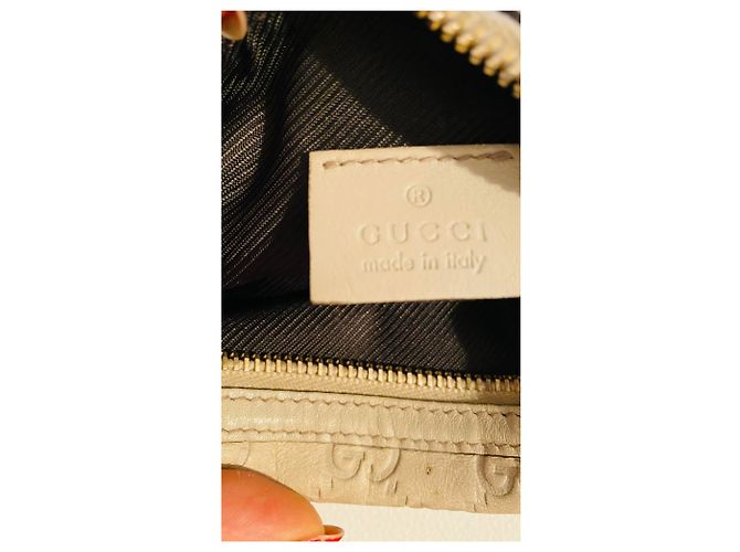 Beauty Case Gucci Vinity in Pelle Beige Grigio - vista 7
