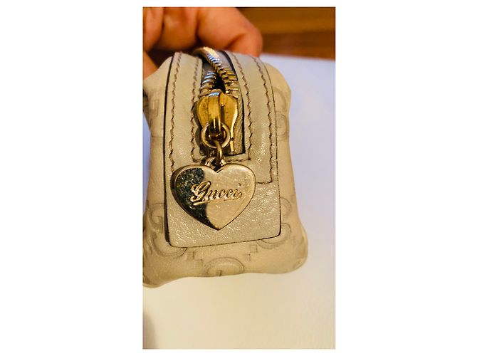 Beauty Case Gucci Vinity in Pelle Beige Grigio - vista 9